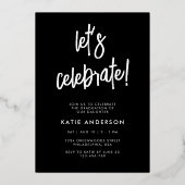 Moderne 4-Foto-Script-Graduierungspartei Folieneinladung (Rückseite)