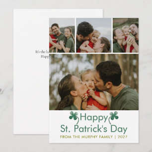 Moderne 4-Foto-St.-Patricks-Day-Familie  Feiertagskarte