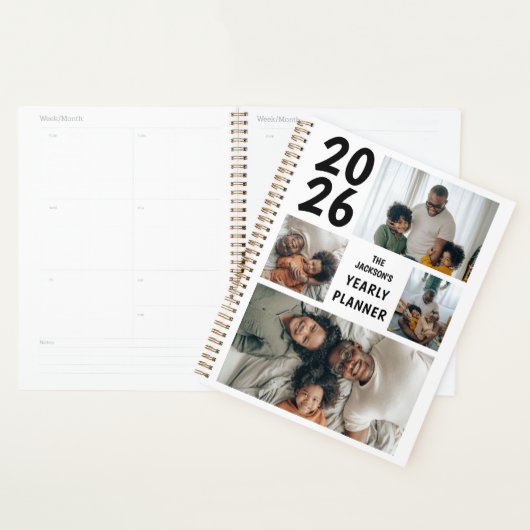 Moderne 4 FotoCollage jährlich Planer (Anzeige)