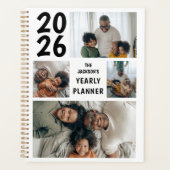 Moderne 4 FotoCollage jährlich Planer (Vorderseite)