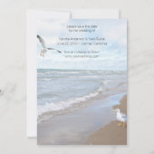 Moderne 4 Fotocollage Typografie Save the Date Einladung (Rückseite)