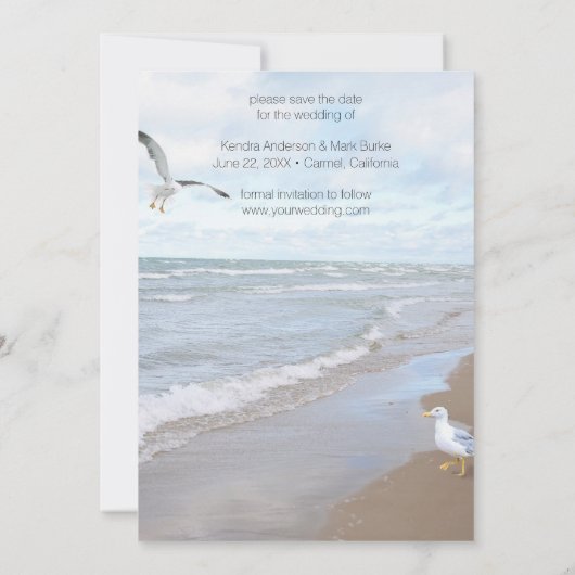 Moderne 4 Fotocollage Typografie Save the Date Einladung (Rückseite)