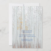 Moderne 4-Fotomaterial Cobalt Birch Save the Date Einladung (Rückseite)