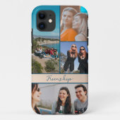 Moderne 4 Fotos Freunde Collage iPhone Case (Rückseite)