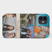 Moderne 4 Fotos Freunde Collage iPhone Case (Rückseite (Horizontal))