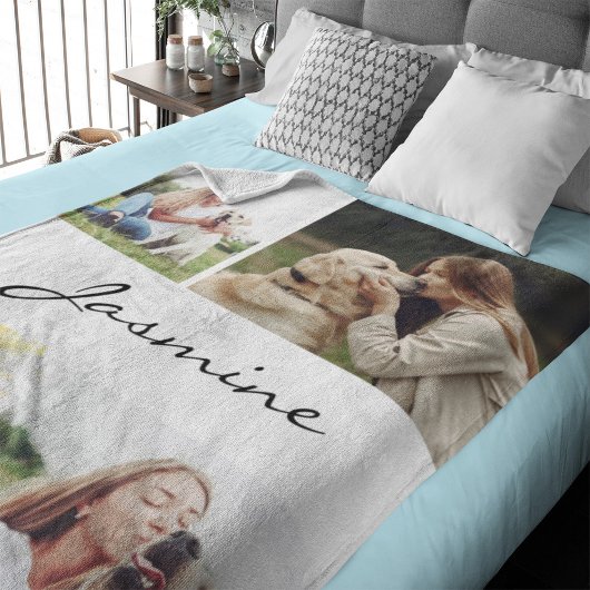 Moderne 4 Fotos Kollage Dog White Sherpadecke