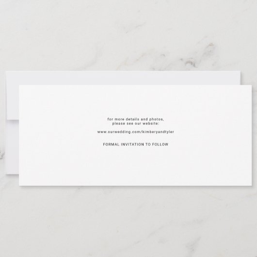 Moderne 4 Fotos Lesezeichen Hochzeit Save The Date (Rückseite)