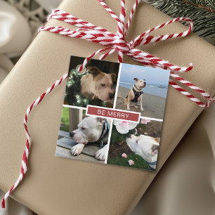 Moderne 4-Fotos-Raster Geschenkanhänger