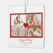 Moderne 4 Fotos Weihnachten feiern Keramikornament (Links)