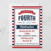 Moderne 4. Juli Feier Party Einladung (Vorderseite)