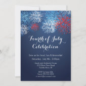 Moderne 4. Juli Feuerwerk Barbecue Einladung (Vorderseite)