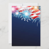 Moderne 4. Juli Feuerwerk Einladung (Rückseite)