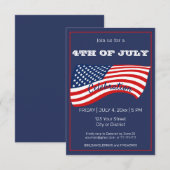 Moderne 4. Juli Red White und Blue US Flag Einladung (Vorne/Hinten)
