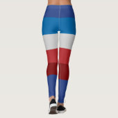 Moderne 4. Juli Retro Multicolor gestreift Leggings (Rückseite)