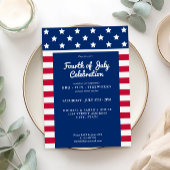 Moderne 4. Juli Rot Weiß und Blau Einladung