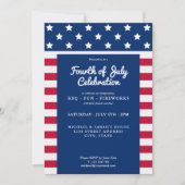 Moderne 4. Juli Rot Weiß und Blau Einladung (Vorderseite)