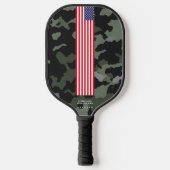 Moderne 4. Juli Sterne Streifen US-Fahne Camouflag Pickleball Schläger (Vorderseite)
