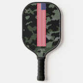 Moderne 4. Juli Sterne Streifen US-Fahne Camouflag Pickleball Schläger (Rückseite)