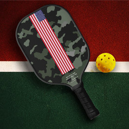 Moderne 4. Juli Sterne Streifen US-Fahne Camouflag Pickleball Schläger