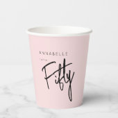 Moderne 50. 50. Geburtstagsparty Pappbecher (Rückseite)