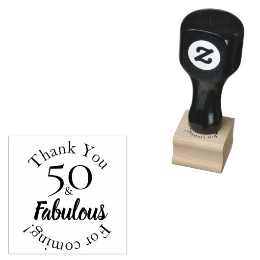 Moderne 50 & Fabelhafte Dankesnachricht Design Gummistempel (Stempel)