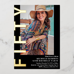 Moderne 50. Foto 50. Geburtstagsparty Einladung