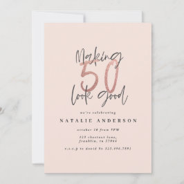 Moderne 50. Geburtstag schicke Typografie Rose Gol