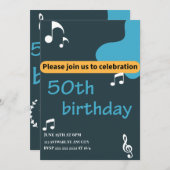 Moderne 50. Geburtstagsfeier Einladung (Vorne/Hinten)
