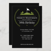 Moderne 50. Geburtstagsfeier Golfer Geburtstagspar Einladung (Vorne/Hinten)
