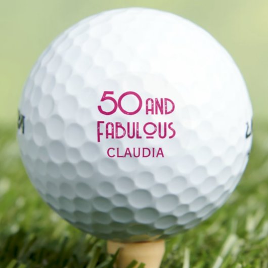 Moderne 50. Geburtstagsgolfbälle pink einfach Golfball