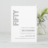 Moderne 50. Geburtstagsparty Einladung (Stehend Vorderseite)