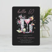 Moderne 50. Geburtstagsparty Einladung (Stehend Vorderseite)
