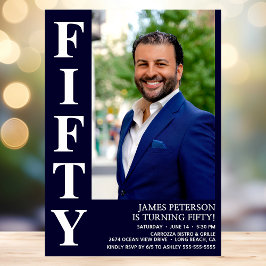 Moderne 50. Geburtstagsparty im Foto Einladung