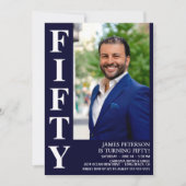 Moderne 50. Geburtstagsparty im Foto Einladung (Vorderseite)