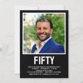 Moderne 50. Geburtstagsparty im Foto Einladung (Vorderseite)