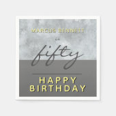 Moderne 50. Geburtstagsparty Serviette (Vorderseite)