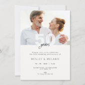 Moderne 50. Hochzeitstag mit Foto Einladung (Vorderseite)