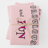 Moderne 50 rosa Geschenkpapier Flachblatt-Set aus Set (Beispiel)