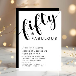 Moderne 50 und fabelhafte 50. Geburtstag Einladung