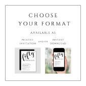 Moderne 50 und fabelhafte 50. Geburtstag Einladung