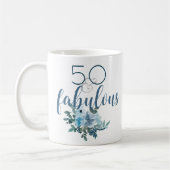 Moderne 50 und fabelhafte blaue Flora Wasserfarbe Kaffeetasse (Links)