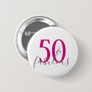 Moderne 50 und fabelhafte Geburtstagsparty Button