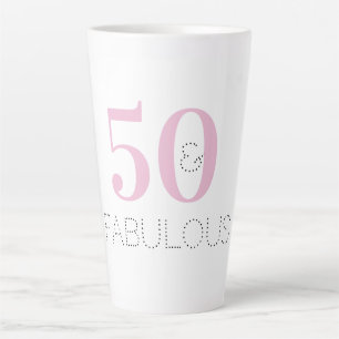 Moderne 50 und fabelhafte rosa Typografie Geburtst Milchtasse