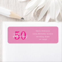 Moderne 50 und Fabulous Pink 50. Geburtstagsadress
