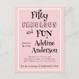 Moderne 50 und fantastische pinke 50. Geburtstagsf Postkarte