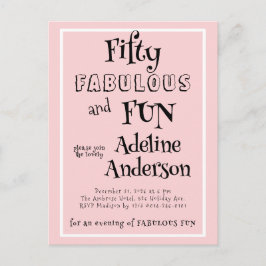 Moderne 50 und fantastische pinke 50. Geburtstagsf Postkarte