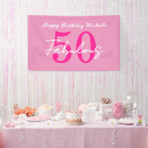 Moderne 50 und fantastische rosa 50. Geburtstagsfe