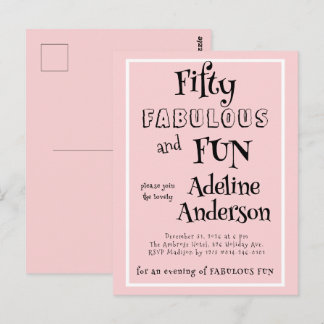 Moderne 50 und fantastische rosa 50. Geburtstagsfe Postkarte