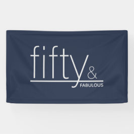 Moderne 50er & FABULOUS Navy & Silver Birthday Ban Banner