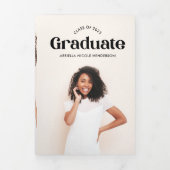 Moderne 5-Foto Abschluss Tri-Fold Einladung (Cover)